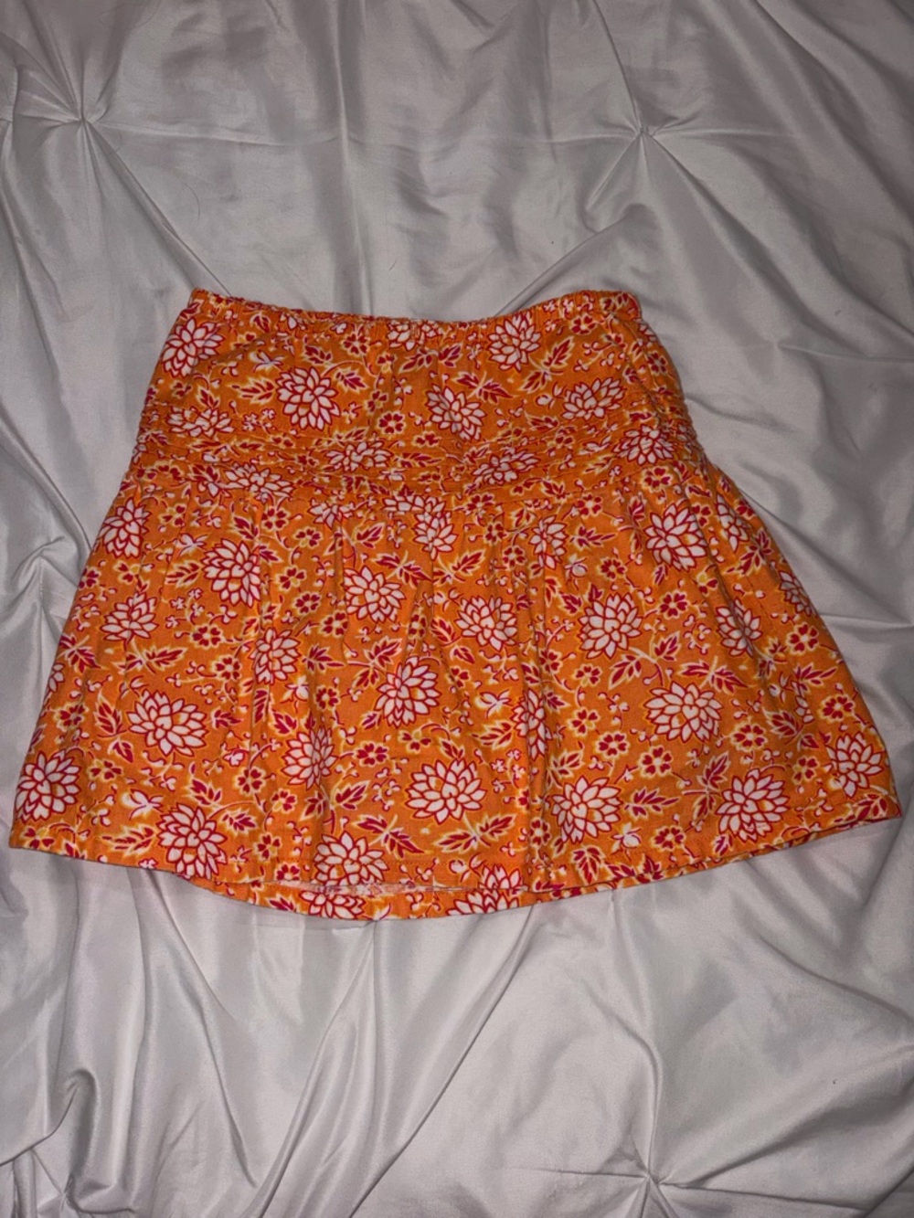GAP Orange and Pink Floral Skater Skirt